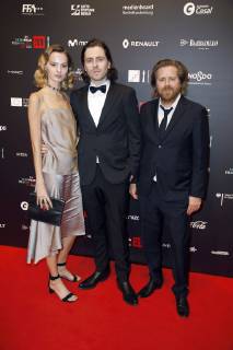 Amy Zeilon, Sverrir Gudnason und Janus Metz bei der Verleihung des 31. Europäischen Filmpreises 2018 im Teatro de la Maestranza. Sevilla, 15.12.2018