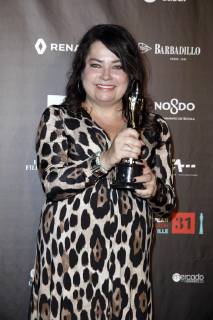 Jane Magnusson, Gewinnerin bester Dokumentarfilm, bei der Verleihung des 31. Europäischen Filmpreises 2018 im Teatro de la Maestranza. Sevilla, 15.12.2018