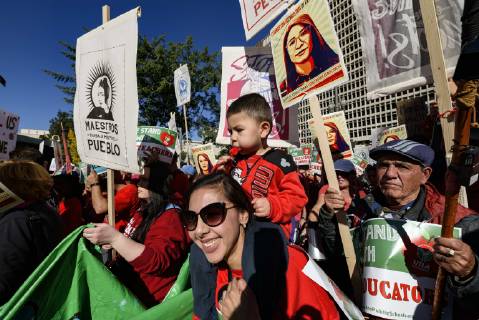 December 15, 2018 - Los Angeles, California, United States - Teachers and supporters of public education march against education funding cuts during the March for Public Education in Los Angeles, California on December 15, 2018. The rally, organized by United Teachers Los Angeles, drew thousands of educators who demanded wage increases and smaller class sizes. Los Angeles United States - ZUMAn230 20181215_zaa_n230_887 Copyright: xRonenxTivonyx