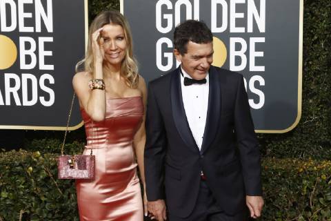 Antonio Banderas mit Lebenspartnerin Nicole Kimpel bei der Verleihung der 76. Golden Globe Awards im Beverly Hilton Hotel. Beverly Hills, 06.01.2019