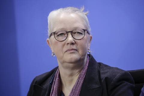 15.01.2019, Berlin, Deutschland - Pressekonferenz zur Vorstellung der Plaene fuer einen Erweiterungsbau des Bundeskanzleramtes mit BM Helge Braun, den Architekten Axel Schultes und Charlotte Frank sowie der Praesidentin des Bundesamtes fuer Bauwesen und Raumordnung, Petra Wesseler. Foto: Charlotte Frank, Architektin.