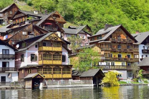 Ortsansicht Hallstatt am Hallstättersee, typische Holzhäuser, Salzkammergut, Dachsteinregion, Oberösterreich, Österreich, Europa Copyright: imageBROKER/NLBFoto iblslg04819416