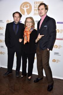 Bjarne Mädel, Nicola Lubitsch und Lars Eidinger bei der 61. Verleihung vom Ernst-Lubitsch-Preis 2019 im Kino Babylon. Berlin, 30.01.2019
