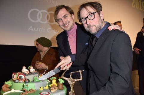 Lars Eidinger und Bjarne Mädel bei der 61. Verleihung vom Ernst-Lubitsch-Preis 2019 im Kino Babylon. Berlin, 30.01.2019