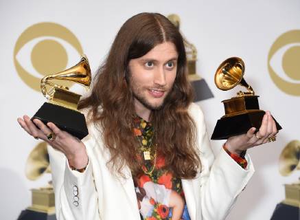 Ludwig Göransson appears backstage with his award for his awards for Song of the Year for This is America and Best Score Soundtrack for Black Panther, during the 61st annual Grammy Awards held at Staples Center in Los Angeles on February 10, 2019.  LAP201902101009 GREGGxDEGUIRE