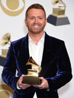 Shane McAnally appears backstage with his award for Best Country Song for Space Cowboy, during the 61st annual Grammy Awards held at Staples Center in Los Angeles on February 10, 2019.  LAP201902101057 GREGGxDEGUIRE