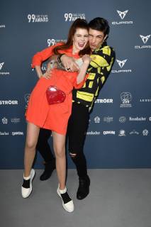 Klaudia Giez mit Freund Felipe Soares beim 99Fire Films Award während der Berlinale 2019 im Umspannwerk Alexanderplatz. Berlin, 14.02.2019