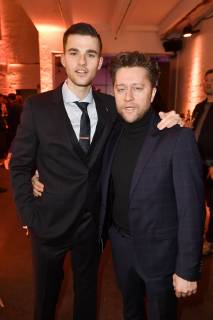 Patrick Mölleken und Adrian Topol beim 99Fire Films Award während der Berlinale 2019 im Umspannwerk Alexanderplatz. Berlin, 14.02.2019