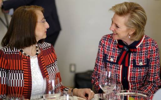 Mexico Minister of Economy Graciela Marquez Colin and Princess Astrid of Belgium pictured during a B2G lunch organised by the Federation of Enterprises in Belgium (FEB - VBO), on the fourth day of a Belgian economic mission to Mexico, Wednesday 20 February 2019. Several federal and regional ministers accompany the princess on an economic mission to Mexico from 17 to 24 February.  ERICxLALMAND 05534818