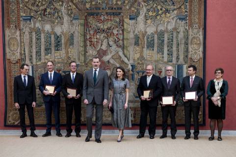 February 21, 2019 - Madrid, Spain - King Felipe VI of Spain and Queen Letizia of Spain during the delivery of the national research awards 2018 at El Pardo Palace in Madrid, Spain. 21 February. ( Borja B. Hojas COOLMedia NurPhoto) Madrid Spain  - ZUMAn230 20190221_zaa_n230_300 Copyright: xCoolmediax