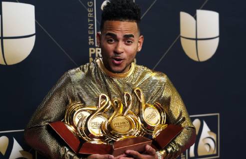 Ozuna wins nine awards at the 2019 Premio Lo Nuestro a La Musica Latina award show held at the American Airlines Arena in Miami, Florida, February 21, 2019.  MIA20190221170 GARYxIxROTHSTEIN