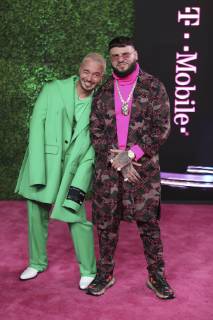 MIAMI, FL - FEBRUARY 21: J Balvin and Farruko at the 31st Annual Premio Lo Nuestro at the AmericanAirlines Arena in Miami, Florida on February 21, 2019. Copyright: xMajoxGrossix