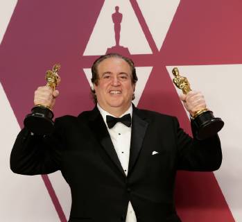 Nick Vallelonga winner of Best Original Screenplay for Green Book, appears backstage with his Oscar during the 91st annual Academy Awards at Loews Hollywood Hotel in the Hollywood section of Los Angeles on February 24, 2019.  LAP20190224826 JOHNxANGELILLO