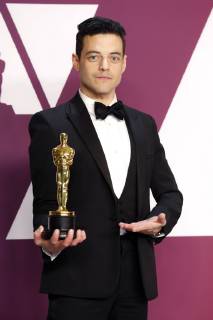 OSCARS. Bester Hauptdarsteller. Preisträger 2011-2020 Rami Malek mit dem Oscar für den Besten Hauptdarsteller in Bohemian Rhapsody im Press Room der Oscar Verleihung 2019 91st Annual Academy Awards im Hollywood & Highland Center. Los Angeles, 24.02.2019