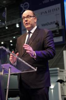 21.01.2019. Fürst Albert II von Monaco bei der Verleihung des ocean tribute award 2019 auf der 50. boot in Düsseldorf. Düsseldorf Messehalle 6 Nordrhein-Westfalen Deutschland
