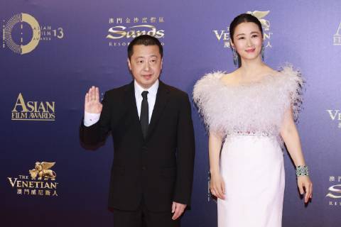 Chinese actress Zhao Tao, wife of director Jia Zhangke, arrives on the red carpet for the 13th Asia Film Awards in Hong Kong, China, 17 March 2019. Zhao Tao pairs up with husband Jia Zhangke at 13th Asia Film Awards bjl8080127