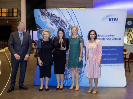 18-03-2019 Veldhoven Princess Beatrix and Pirncess Mabel with Maja Rudinac founder of Robot Care systems during the presentation of the 5th Prince Friso engineering award at ASML in Veldhoven.  Copyright: xPPEx