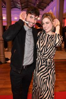 Arne Gottschling und Merle Collet bei der Verleihung des 17. Deutschen Hörfilmpreises 2019 in der Hauptstadtrepräsentanz der Deutschen Telekom. Berlin, 19.03.2019