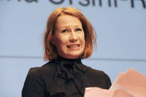 Birgit Minichmayr bei der Verleihung des Großen Diagonale-Schauspielpreises 2019 für Verdienste um die österreichische Filmkultur beim Festival des österreichischen Films Diagonale im Orpheum. Graz, 19.03.2019