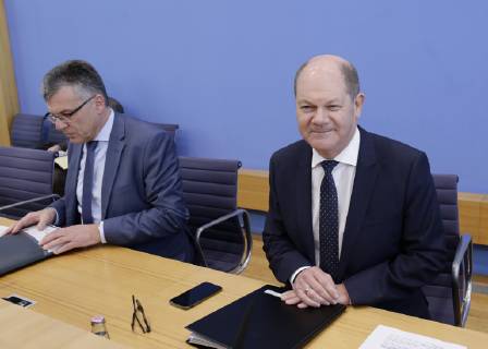 Staatssekretär Werner Gatzer, BMF, Bundesminister der Finanzen Olaf Scholz, Deutschland, Berlin, Bundespressekonferenz, Thema: Haushalt 2019, Eckwerte 2020 und Finanzplan bis 2023, 20.03.2019