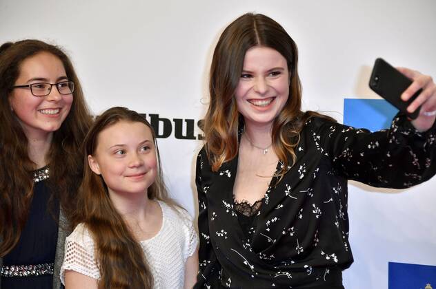 Greta Thunberg und Luisa Neubauer bei der 54. Verleihung der Goldenen Kamera 2019 im Flughafen Tempelhof. Berlin, 30.03.2019