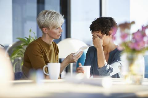 Woman consoling crying friend model released Symbolfoto property released RBF06963
