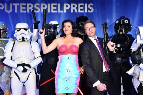 Dorothee Bär und Andreas Scheuer bei der Verleihung des Deutschen Computerspielpreises 2019 im Admiralspalast. Berlin, 09.04.2019
