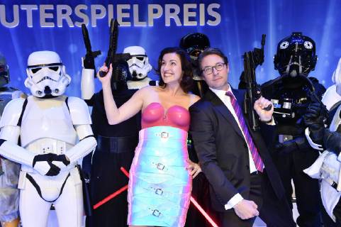 Dorothee Bär und Andreas Scheuer bei der Verleihung des Deutschen Computerspielpreises 2019 im Admiralspalast. Berlin, 09.04.2019