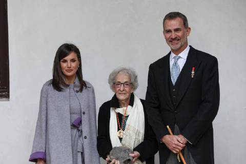Spanish King Felipe VI and Queen Letizia Ortiz during the Cervantes Prize award ceremony in Alcala de Henares on Tuesday 23 April 2019 Cordon Press  Premio Cervantes en Alcala de Henares 2019