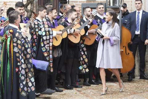 23-04-2019 Alcala Queen Letizia and King Felipe during the ‘’Miguel de Cervantes’’ 2018 literature prize to Uruguayan poet Ida Vitale in Lengua Castellana at the university of Alcala de Henares. The Cervantes Award, worth at 125,000 euro cash prize, is the most important prize to literature in spanish and the awarding ceremony is held each 23 April to mark Miguel de Cervantes death date No Spain Copyright: xPPE THORTONx