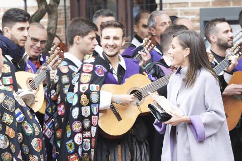 23-04-2019 Alcala Queen Letizia and King Felipe during the ‘’Miguel de Cervantes’’ 2018 literature prize to Uruguayan poet Ida Vitale in Lengua Castellana at the university of Alcala de Henares. The Cervantes Award, worth at 125,000 euro cash prize, is the most important prize to literature in spanish and the awarding ceremony is held each 23 April to mark Miguel de Cervantes death date No Spain Copyright: xPPE THORTONx