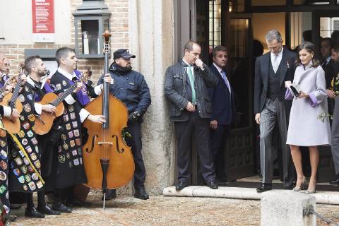 23-04-2019 Alcala Queen Letizia and King Felipe during the ‘’Miguel de Cervantes’’ 2018 literature prize to Uruguayan poet Ida Vitale in Lengua Castellana at the university of Alcala de Henares. The Cervantes Award, worth at 125,000 euro cash prize, is the most important prize to literature in spanish and the awarding ceremony is held each 23 April to mark Miguel de Cervantes death date No Spain Copyright: xPPE THORTONx