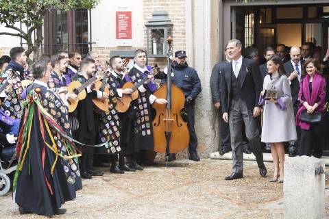 23-04-2019 Alcala Queen Letizia and King Felipe during the ‘’Miguel de Cervantes’’ 2018 literature prize to Uruguayan poet Ida Vitale in Lengua Castellana at the university of Alcala de Henares. The Cervantes Award, worth at 125,000 euro cash prize, is the most important prize to literature in spanish and the awarding ceremony is held each 23 April to mark Miguel de Cervantes death date No Spain Copyright: xPPE THORTONx