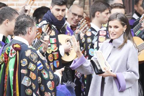 23-04-2019 Alcala Queen Letizia and King Felipe during the ‘’Miguel de Cervantes’’ 2018 literature prize to Uruguayan poet Ida Vitale in Lengua Castellana at the university of Alcala de Henares. The Cervantes Award, worth at 125,000 euro cash prize, is the most important prize to literature in spanish and the awarding ceremony is held each 23 April to mark Miguel de Cervantes death date No Spain Copyright: xPPE THORTONx