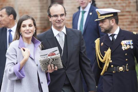 23-04-2019 Alcala Queen Letizia and King Felipe during the ‘’Miguel de Cervantes’’ 2018 literature prize to Uruguayan poet Ida Vitale in Lengua Castellana at the university of Alcala de Henares. The Cervantes Award, worth at 125,000 euro cash prize, is the most important prize to literature in spanish and the awarding ceremony is held each 23 April to mark Miguel de Cervantes death date No Spain Copyright: xPPE THORTONx