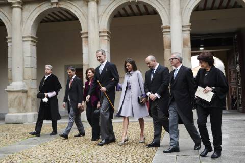 April 23, 2019 - Alcala De Henares, Madrid, Spain - King Felipe VI of Spain, Queen Letizia of Spain attends Cervantes Award to Ida Vitale at Alcala de Henares University on April 23, 2019 in Alcala de Henares, Spain Alcala De Henares Spain  - ZUMAg15_ 20190423_zaf_g15_017 Copyright: xJackxAbuinx