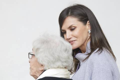 April 23, 2019 - Alcala De Henares, Madrid, Spain - Queen Letizia of Spain, Ida Vitale attends Cervantes Award to Ida Vitale at Alcala de Henares University on April 23, 2019 in Alcala de Henares, Spain Alcala De Henares Spain  - ZUMAg15_ 20190423_zaf_g15_042 Copyright: xJackxAbuinx