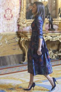 April 24, 2019 - Madrid, Madrid, Spain - Queen Letizia of Spain attend an official lunch for Miguel de Cervantes 2019 award at Royal Palace on April 24, 2019 in Madrid, Spain Madrid Spain  - ZUMAg15_ 20190424_zaf_g15_014 Copyright: xJackxAbuinx