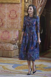 24-04-2019 Madrid Queen Letizia and King Felipe and Ida Vitale pose before an official lunch for Miguel de Cervantes 2019 award at the Royal palace in Madrid. No Spain  Copyright: xPPE xTHORTONx