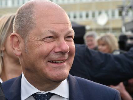 Bundesfinanzminister Olaf Scholz (SPD) am Freitag (3.5.2019) in Saarbrücken beim Eurpa-Wahlkampfauftakt der SPD.