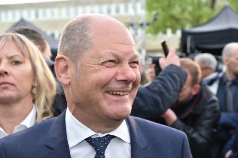 Bundesfinanzminister Olaf Scholz (SPD) am Freitag (3.5.2019) in Saarbrücken beim Eurpa-Wahlkampfauftakt der SPD.