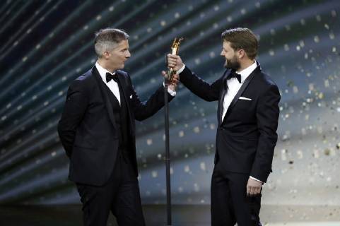 Christian Becker und Peter Thorwarth bei der Verleihung des Deutschen Filmpreises 2019 in der Messe Berlin. Berlin, 03.05.2019