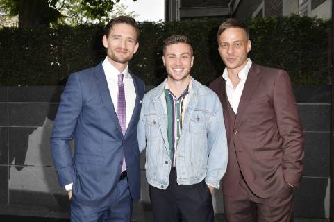 August Wittgenstein, Jannik Schümann und Tom Wlaschiha bei der Verleihung des GQ Care Award 2019 in der 20Â° Restobar. Düsseldorf, 08.05.2019