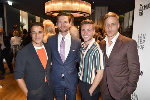 Kostja Ullmann, August Wittgenstein, Jannik Schümann und Tom Wlaschiha bei der Verleihung des GQ Care Award 2019 in der 20Â° Restobar. Düsseldorf, 08.05.2019