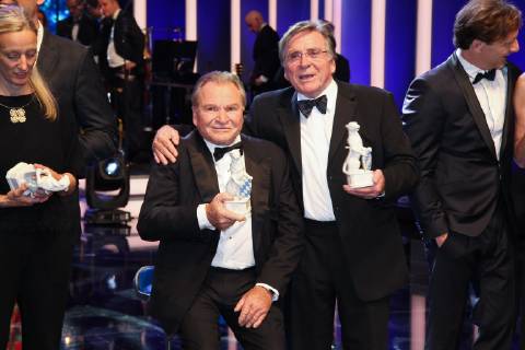 Fritz Wepper mit Bruder Elmar Wepper, Bayerischer Fernsehpreis 2019 im Prinzregententheater in Muenchen am 25.05.2019