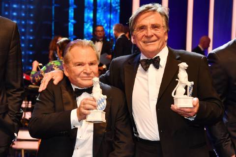Die beiden Preisträger Fritz und Elmar Wepper bei der Verleihung vom Bayerischen Fernsehpreis am 24.05.2019 im Prinzregententheater in München Bayerischer Fernsehpreis 2019 in Muenchen