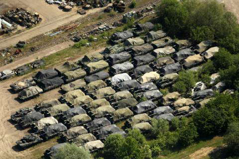 Luftbilder ROCKENSUSSRA, 05.06.19, Panzerfriedhof Battle Tank Dismantling GmbH K