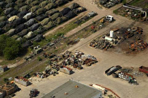 Luftbilder ROCKENSUSSRA, 05.06.19, Panzerfriedhof Battle Tank Dismantling GmbH K