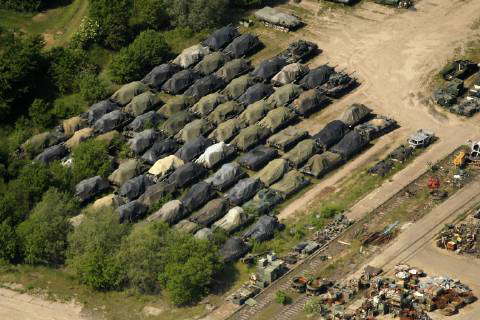 Luftbilder ROCKENSUSSRA, 05.06.19, Panzerfriedhof Battle Tank Dismantling GmbH K