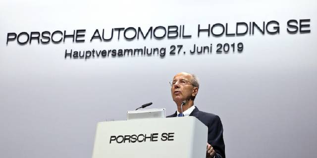 27.06.2019, Stuttgart, DEU Hauptversammlung der Porsche Automobil Holding SE in der Porsche Arena in Stuttgart Hans Dieter Poetsch, Vorsitzender des Vorstandes der Porsche Automobil Holding SE